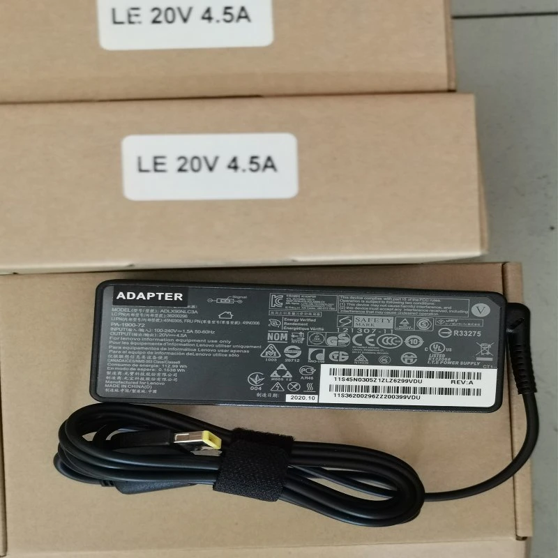 20V 2,25A Square USB-Laptop-Ladegerät für Lenovo ThinkPad, Lenovo 20V 4,5A 90W-Netzteil Akkuladegerät Stromversorgung