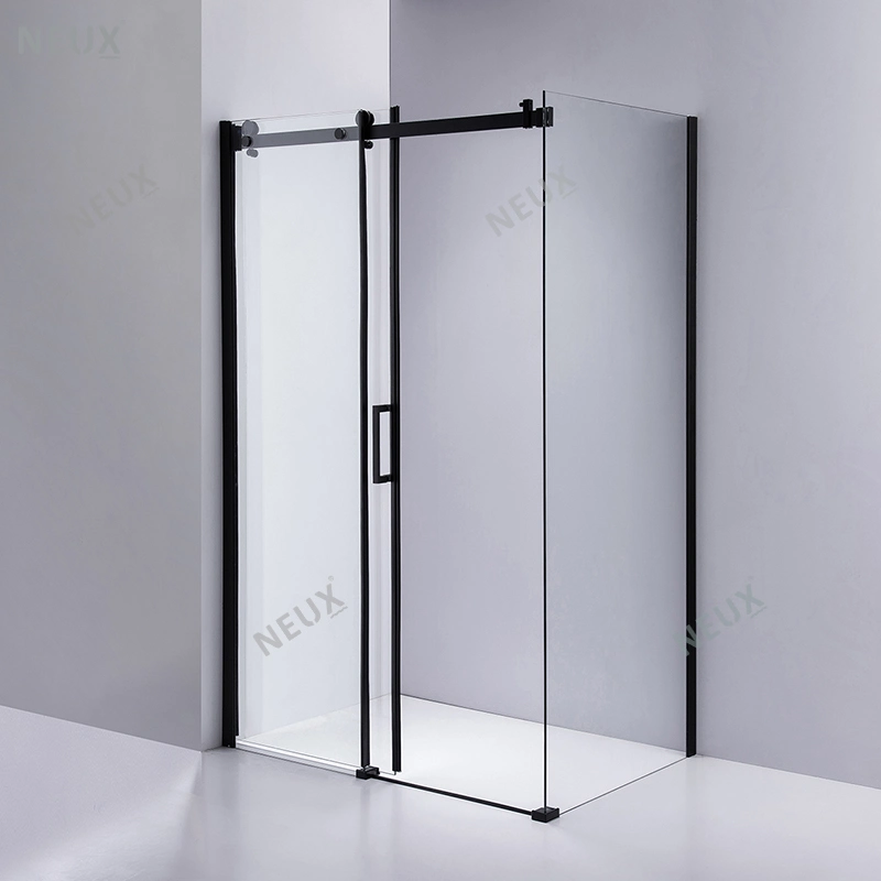 High quality/High cost performance  Rectangular 8mm Tempered Glass Black Sliding Shower Room Shower Cabin