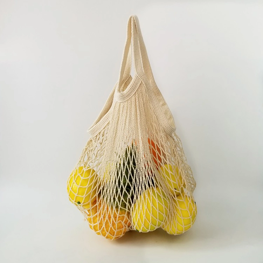 Sacs de maille de l'épicerie, Net des sacs de magasinage de chaîne de coton, réutilisable, Net fourre-tout sur le marché de maillage un sac de shopping en coton avec poignées longues, portable et lavable, pour les fruits