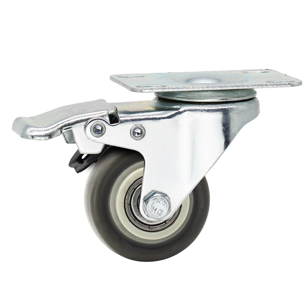 Industry European Light Duty Casters Swivel Bolt Holetpr Wheel Trolley Castor with Lock