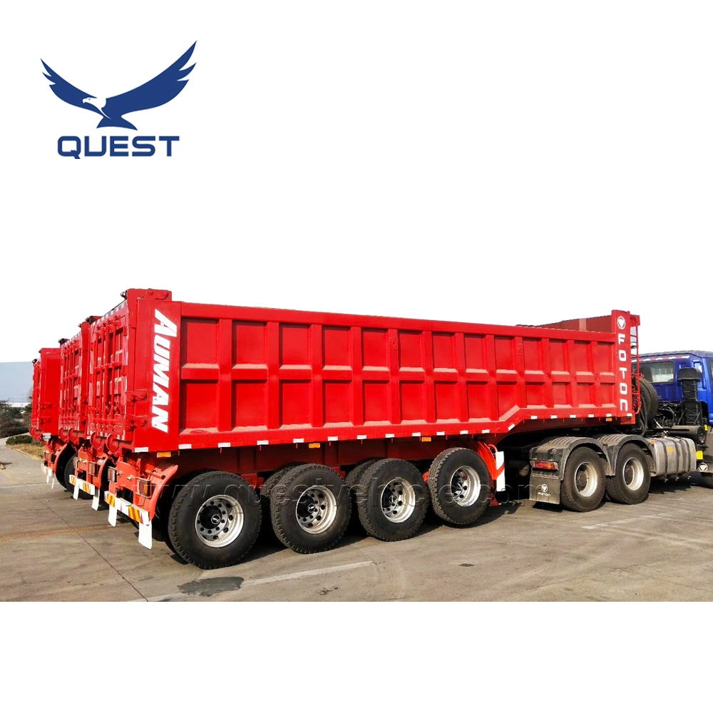 Sand Delivery 80 Tons 4 Axles Tipper Semi Trailer