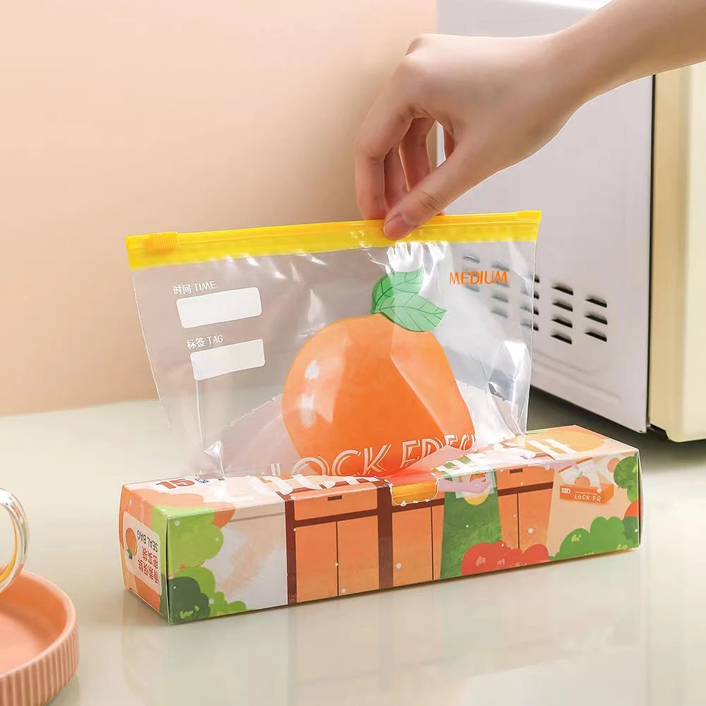 Biodegradable Custom Food Storage LDPE Plastic Ziplock Pouch Bread Package Slider Zip Bags for Food