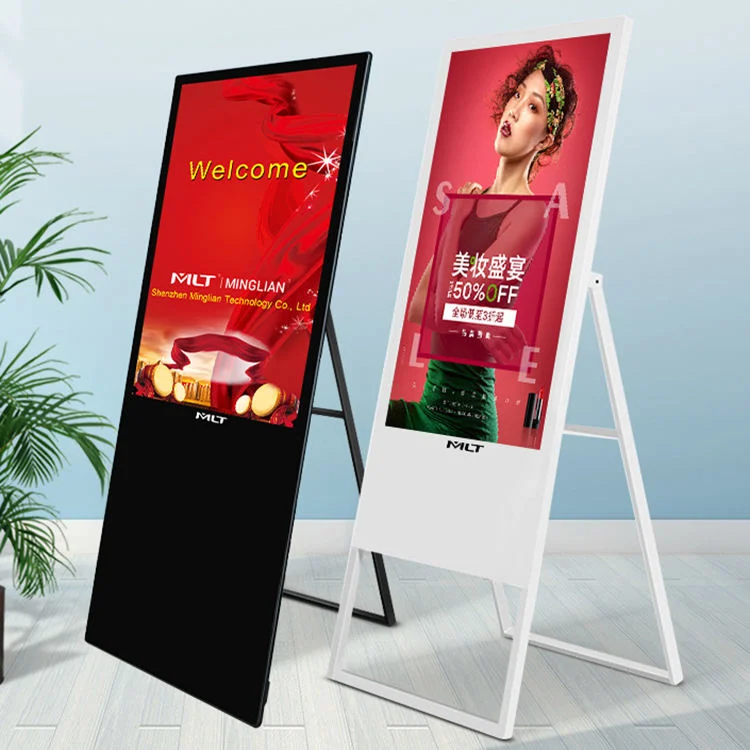 Factory Supply Movable Foldable LCD Touch Screen LCD Monitor Portable Digital Signage Menu Board for Coffee Shop