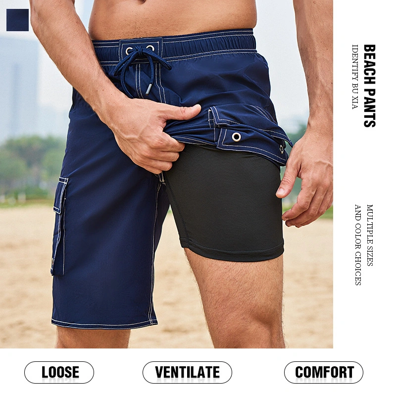 Men Quick Dry 4 Way Stretch Workout Swim Beach Shorts Underwear Liner