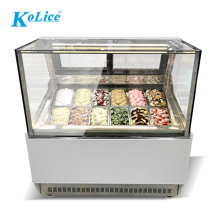 Congelador profesional de helado Showcase Gelato Cabinet Cake Chiller Display Escaparate