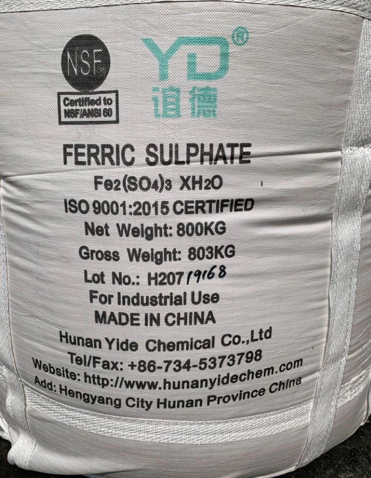 Grupo Internacional de Productos Químicos de sulfato férrico proveedor de productos químicos de tratamiento de agua con la certificación NSF