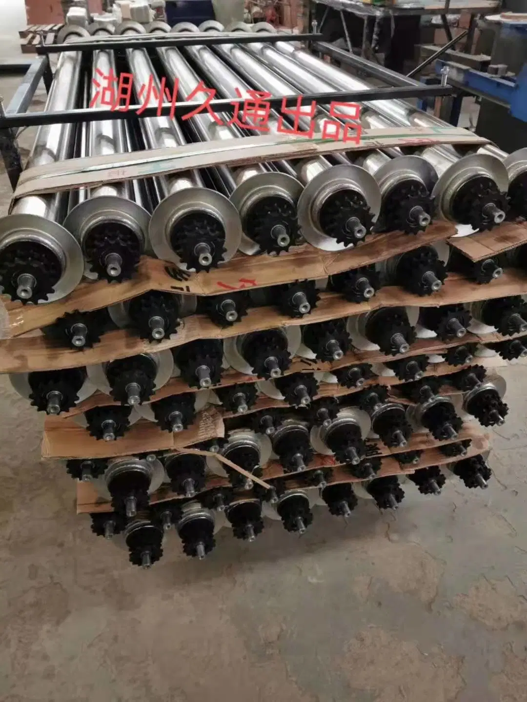 Powered Single/Double Steel Sprocket Rollers for Tube Conveying Line