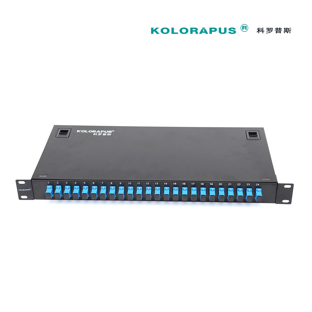 Cadre de distribution pour fibre optique à montage en rack 1u-24 ports Kolorapus (boîtier de raccordement) Type SC