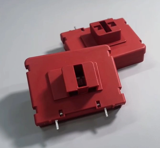 Custom Precision Current Sensor Red Color Plastic Housing with PA66 Injection Molding Service