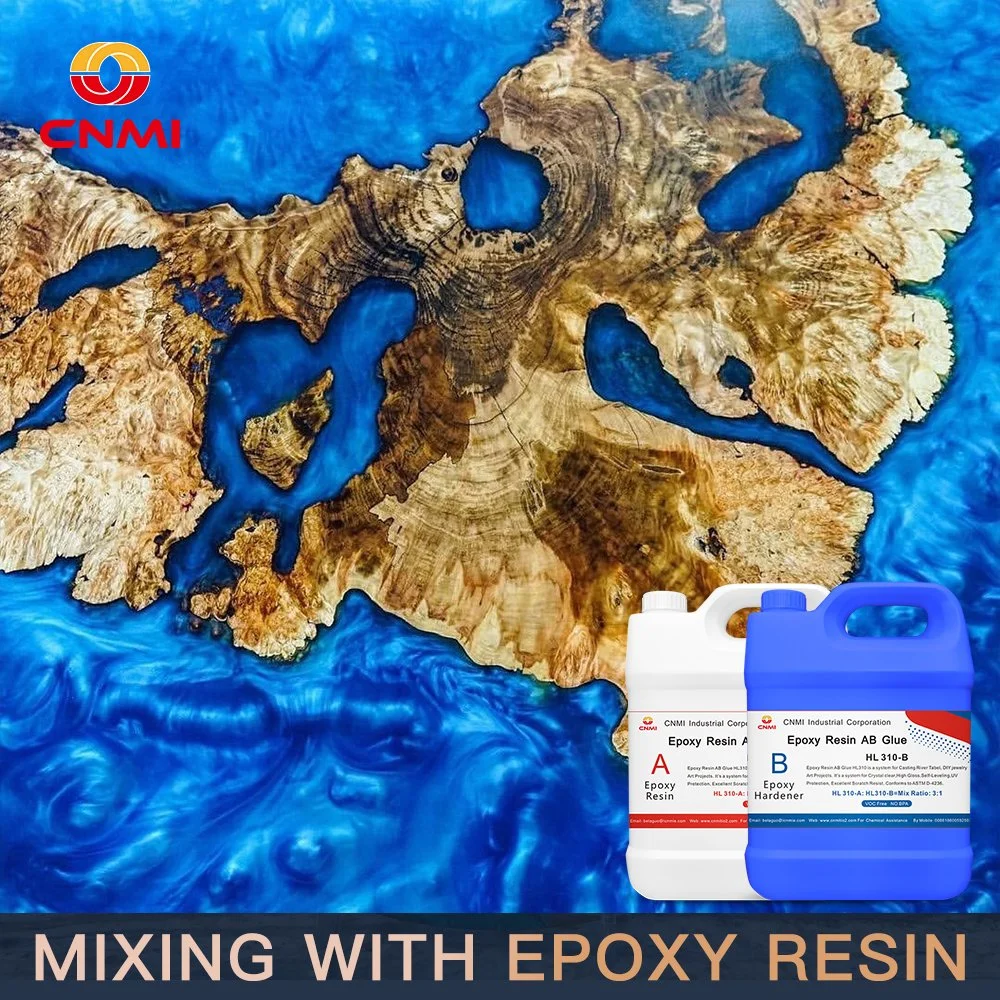 Cnmi Epoxy Ab Glue Kit Non-Toxic Resin Epoxy Tc110 1: 1 Crystal Clear Table Epoxy Resin for Wood Top Coating Countertop No Voc