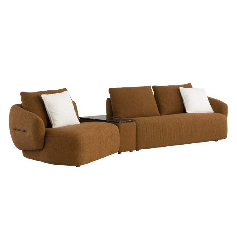 Moderno sencillo Diseño Europeo Nordic Type Hotel Apartamento Couch Wood Marco de tela Sofá para el Living Room Mobiliario de casa