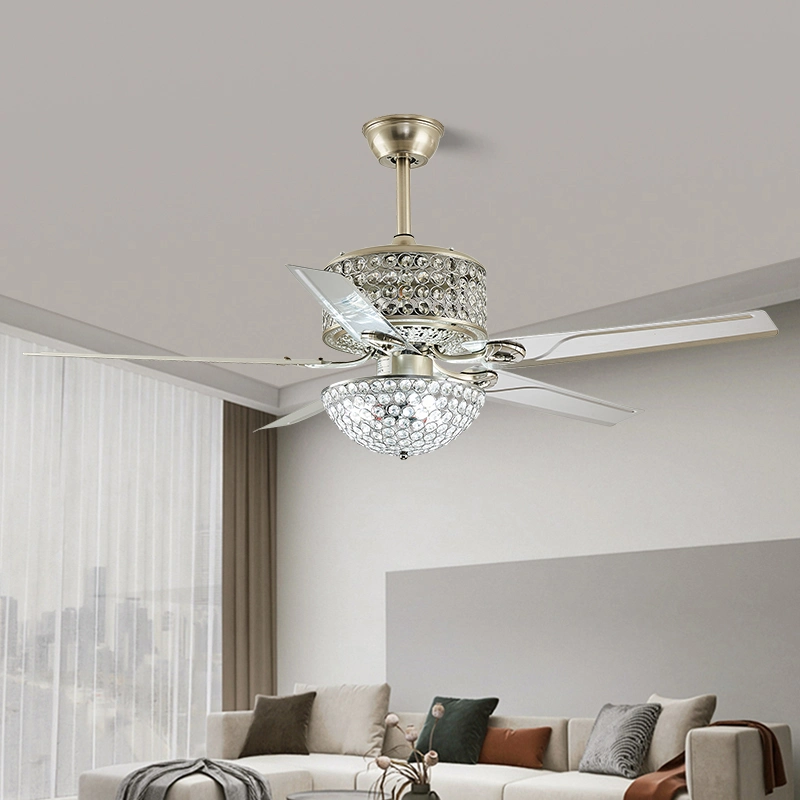 Golden Color 5 Blades Romote Control Luxury Indoor Outdoor Ceiling Fan Light