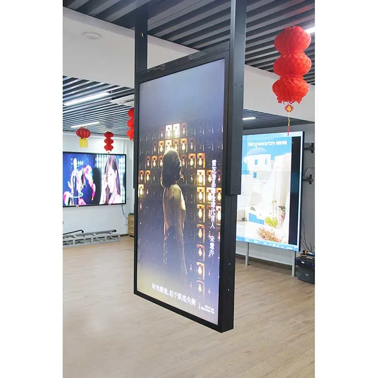 LCD High Brightness Advertising 2500nits Doubled Sided 55 Inch Narrow Border Window Screen Semi Outdoor Ad Player Display