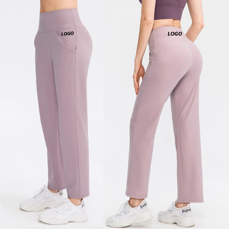 Factory Wholesale/Supplier High quality/High cost performance Casual Street Outfits Sports Pants for Women, Custom Premium Soft Wide Leg Yoga Pants with Pockets Leisure Loose Fitness Trousers