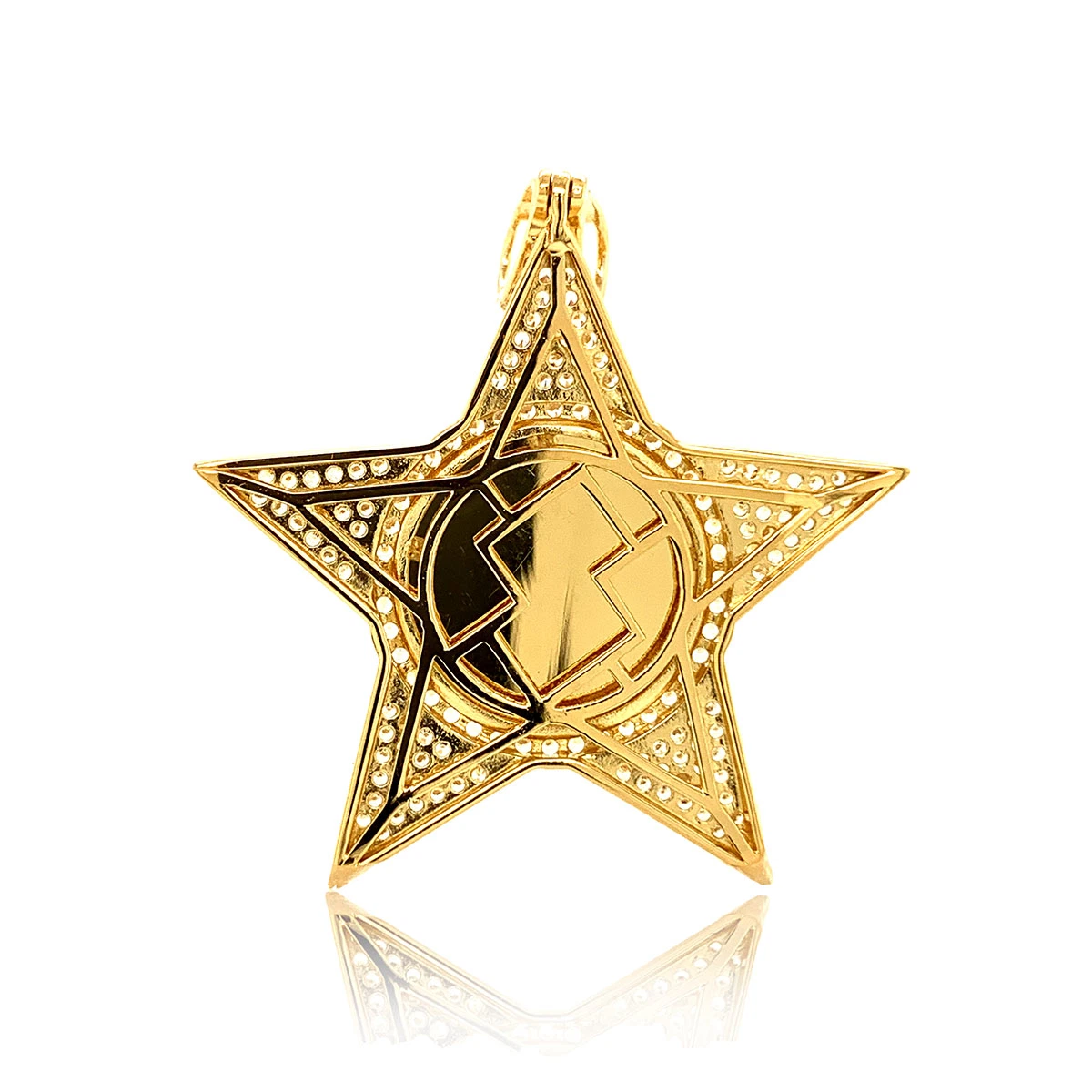 925 Silver Jewelry/Gold Plated 14K 10K Solid Gold Classic Dazzling Star CZ Fashion Charms/Colgante