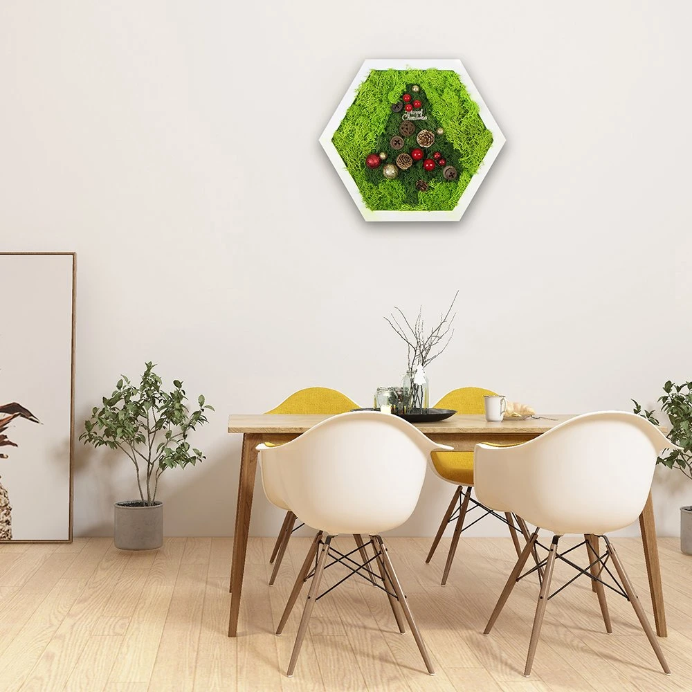 DIY Home Living Room Decoration Handmade Preserved Moss Frame for Christmas