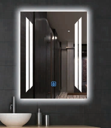 LED Light Bathroom Mirror with with Optional Function -- Dimmable, Anti-Fog