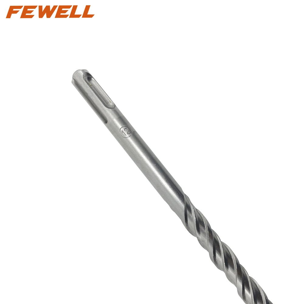 Sharper SDS Plus Machine Tools Carbide Flat Tip 12*350mm Double Flute Electric Hammer Drill Bit for Granite, Concrete Masonry