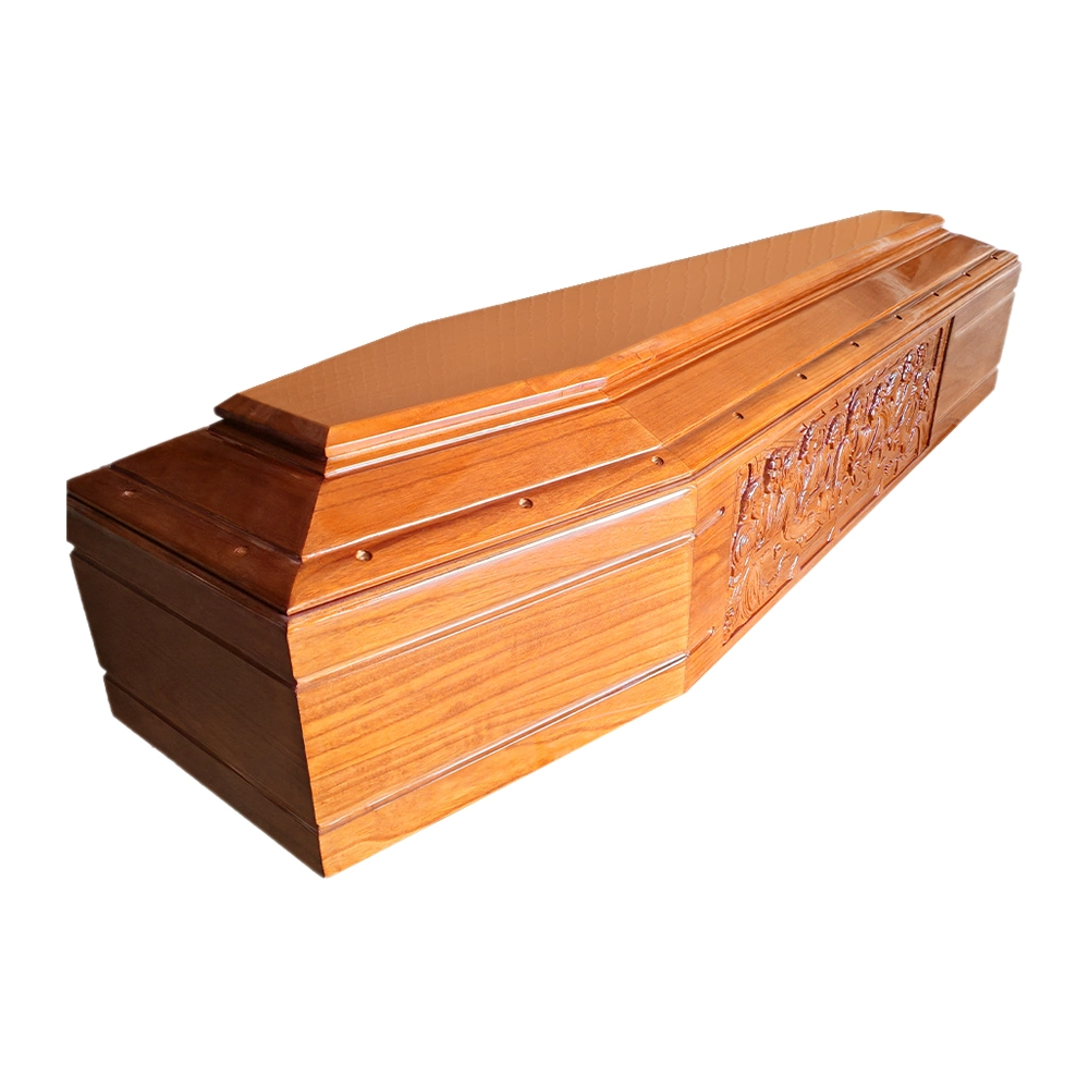 Fabricado en China Madera sólida hecha a medida Cremation Coffin Woodpine