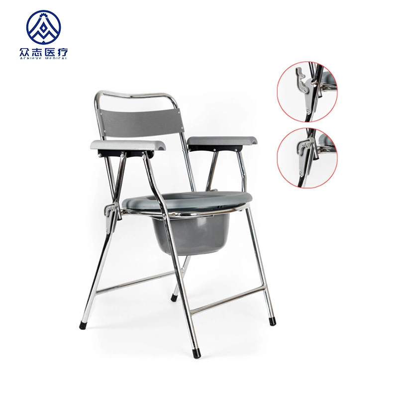 Medical Equipment Steel Chair with Bucket for Elderly Patients Commode Toilet Chair