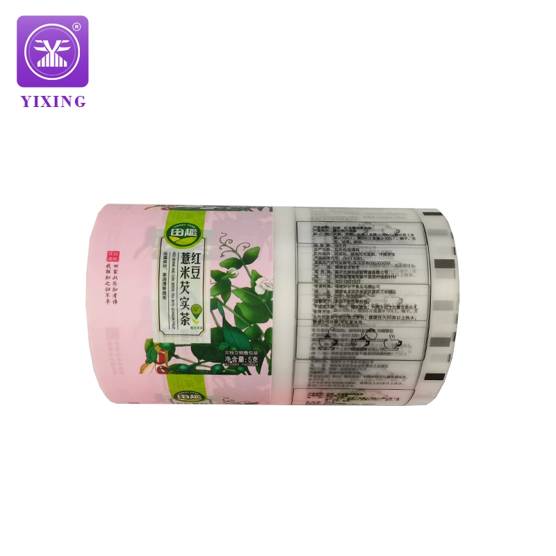 Customied Shape Bag Roll Film Three Side Seal Bag Tea Plastic Packaging with Windows