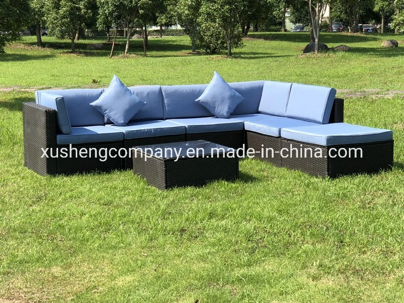 Novo Design Exterior sofá de verga 7PCS conjuntos de jardim Living Sofá Definido