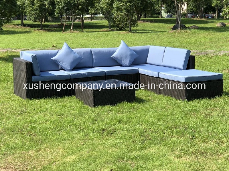 Neue Garten-Set-lebensofa-Set des Entwurfs-im Freien Rattan-Sofa-7PCS