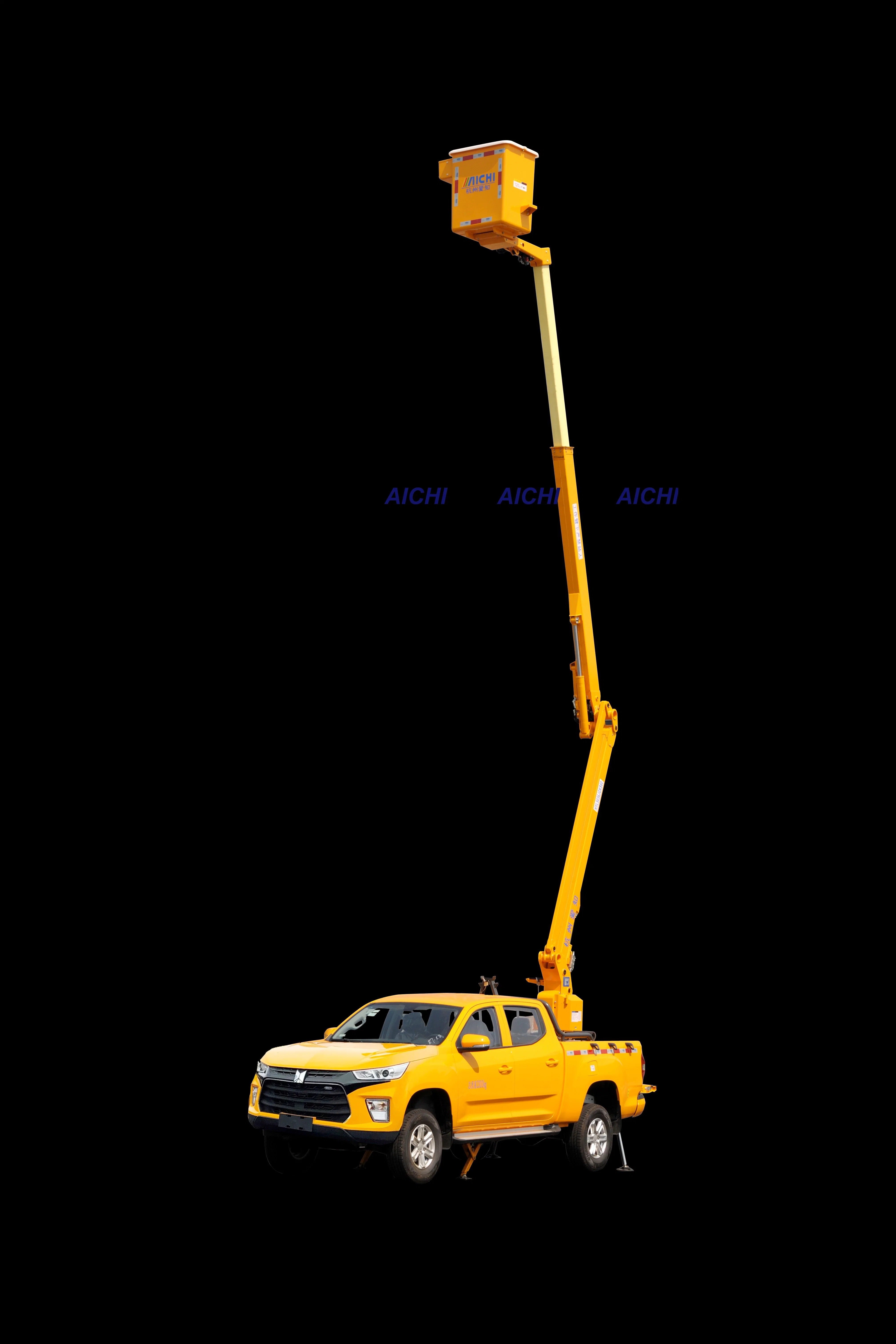 Aichi boom de la construcción de la marca Isuzu Pickup 12.4m antena aislada de fibra de vidrio montada en vehículo de trabajo