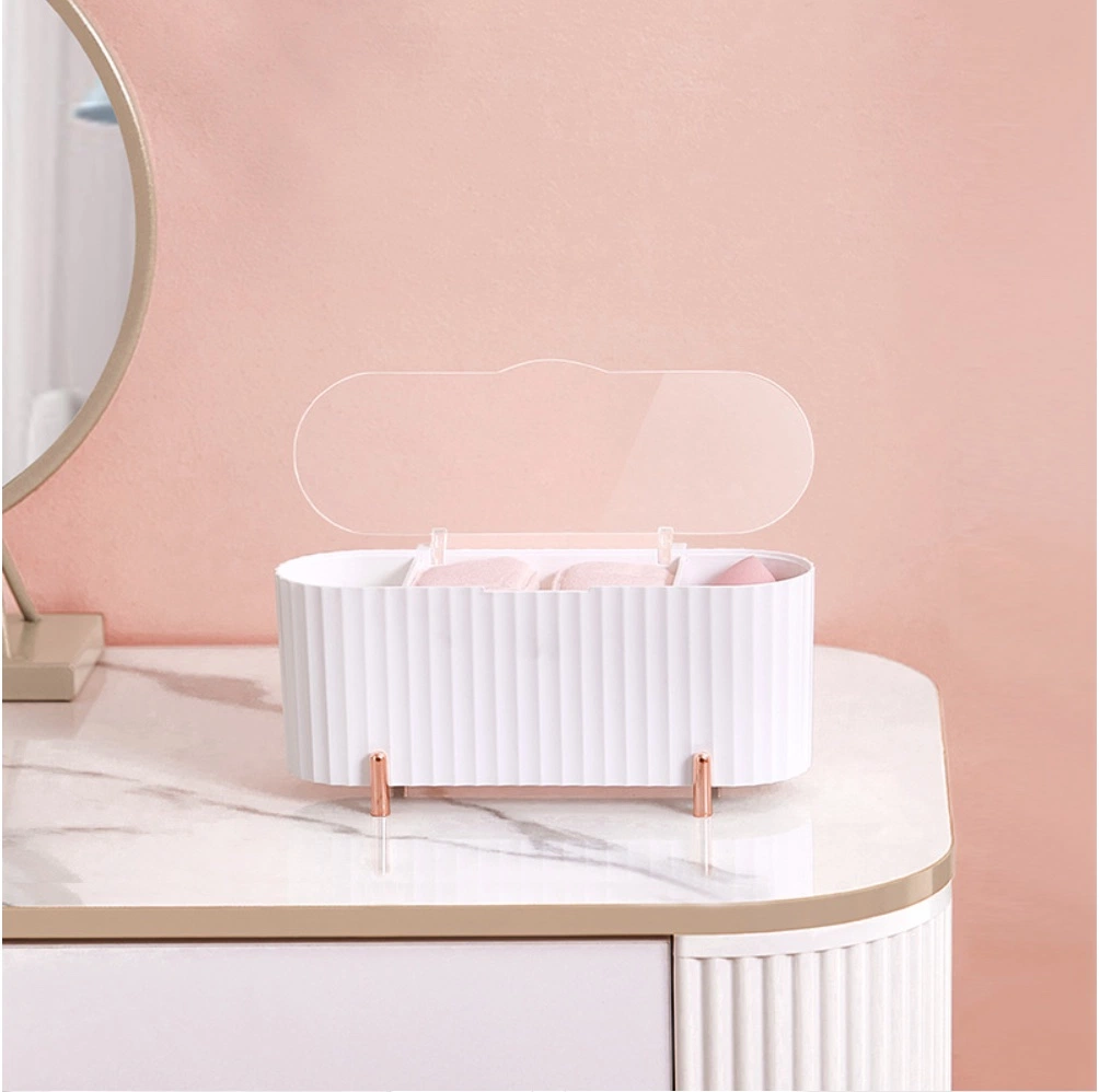 Wholesale/Supplier Electroplating Cosmetic Transparent Covered Cosmetic Cotton Beauty Egg Storage Box