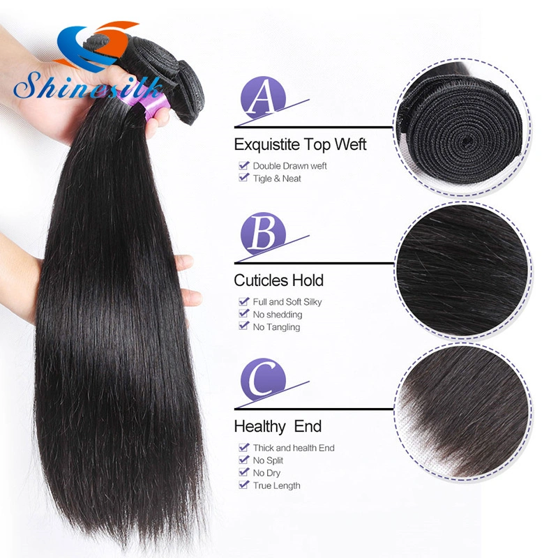 Factory Outlet Supply Brazilian/Peruvian Virgin Hair Straight, 100% Human Hair Extensions