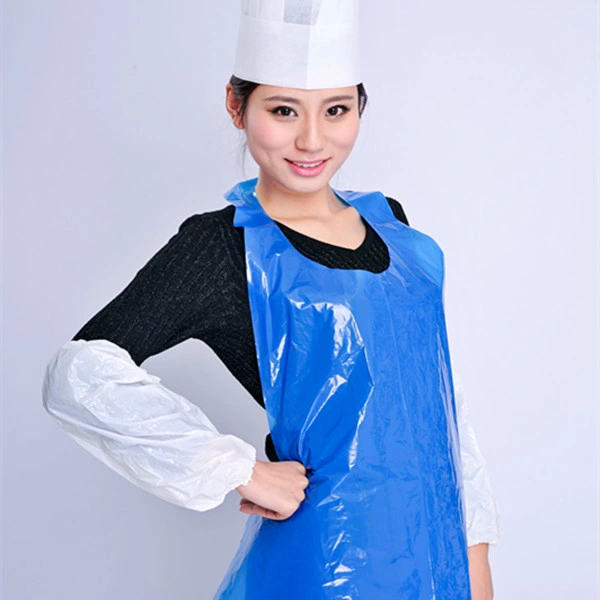 Одноразовый полимерный фартук с пластиковым фартуком, синий/белый, PE Apron