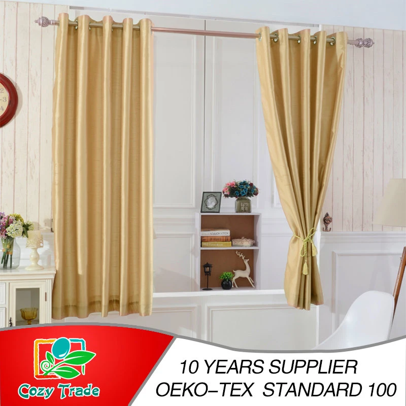 Faux Silk, Sulbed, Full Lined 100%Blackout Curtain