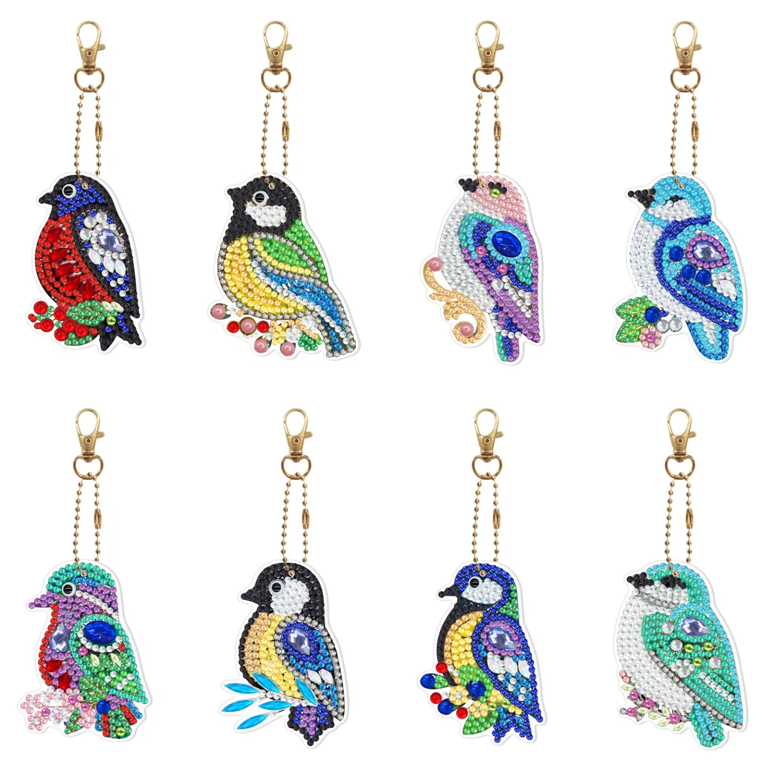 New Double Sided Colored Diamond Keychain Kit DIY Diamond Painting Embroidered Animal Bag Pendant DIY Birthday Gift