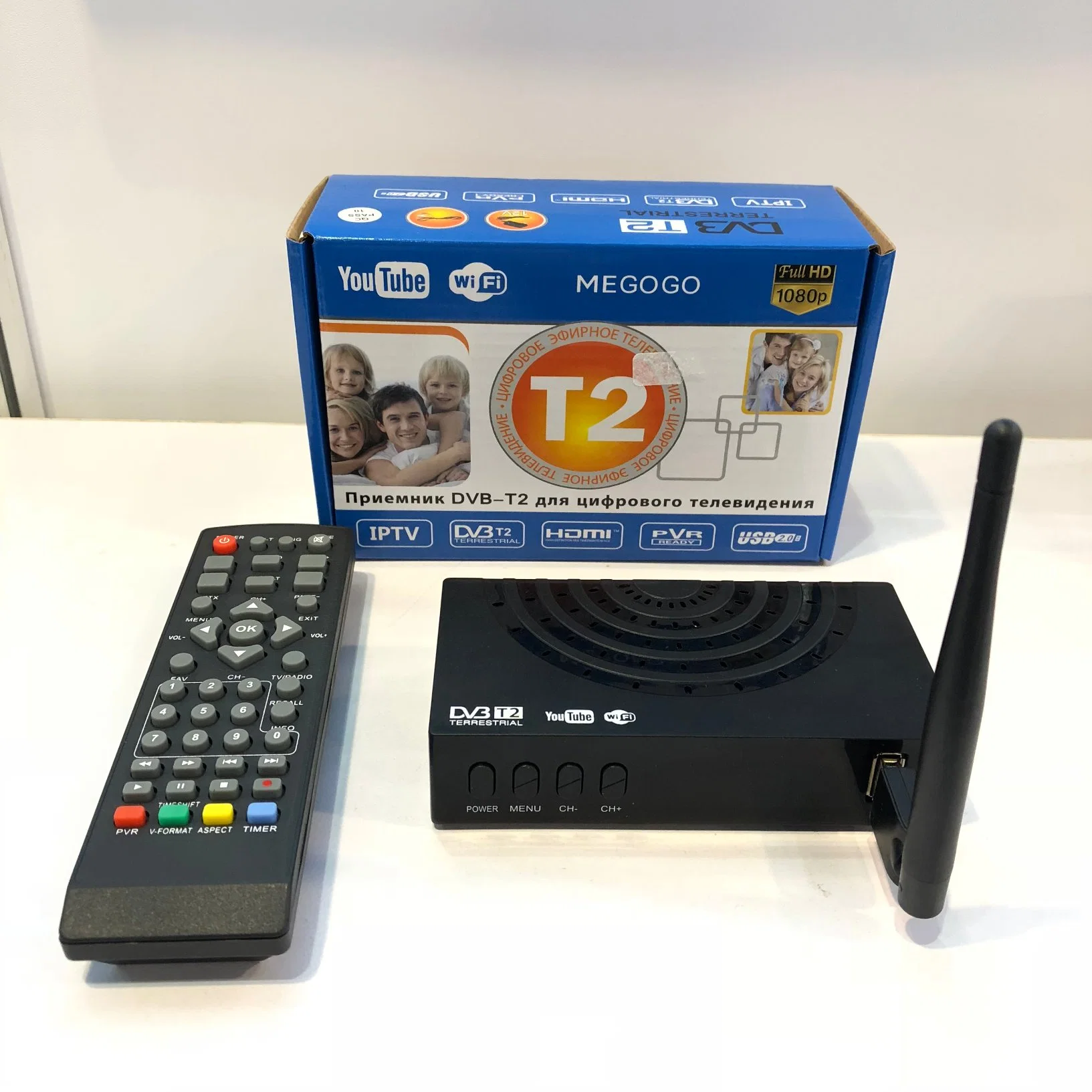 H. 264 TV Full HD Sintonizador TDT receptor de TV digital DVB-T2 Mini