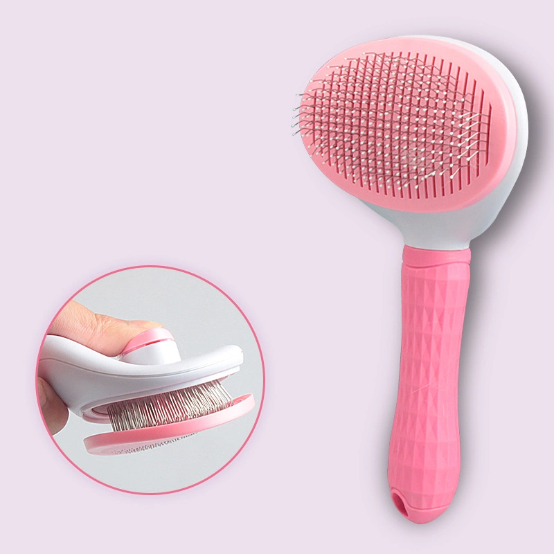 Factory Hot Selling Easy Using Dog Brush for Shedding Dog Hair Brush Pet Grooming Comb with Self Cleaning Botton