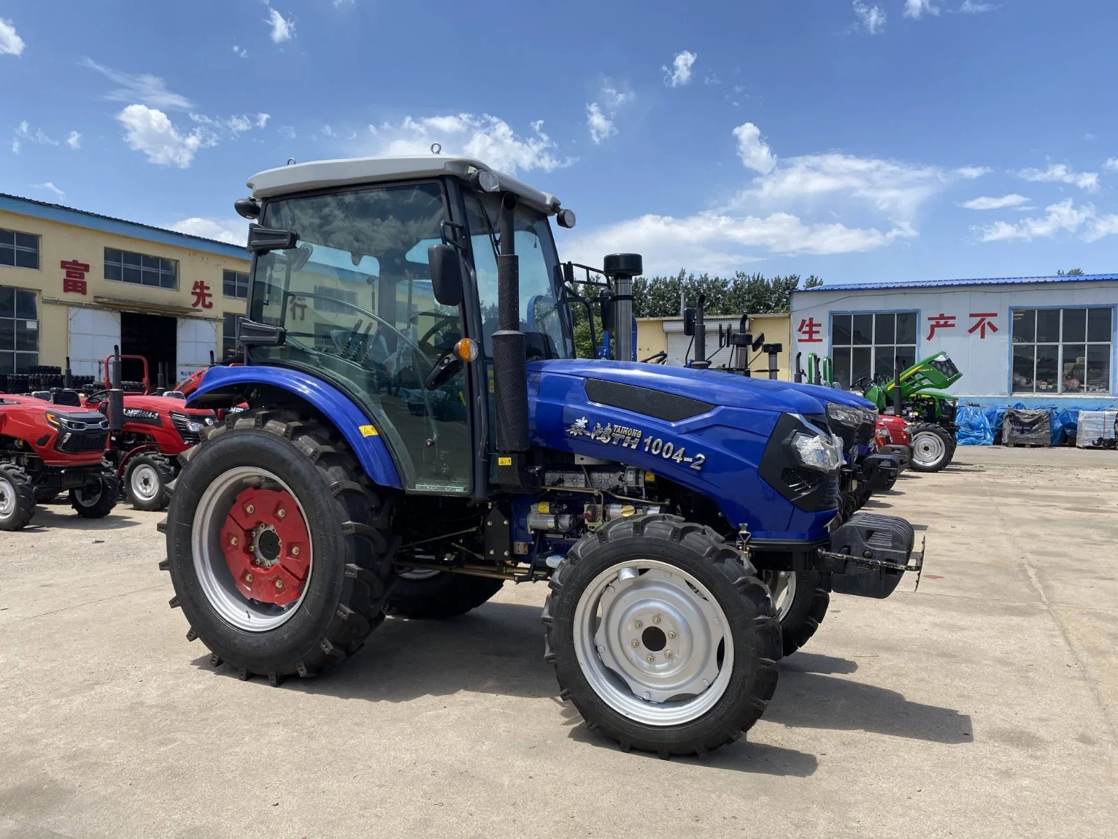 Taihong Th804 Th1004 80hp 90hp 100hp 4WD tractor agrícola con Retroexcavadora