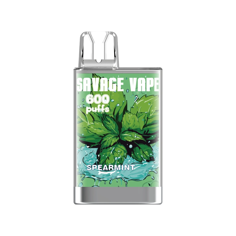 قلم سجائر أصلية Savage Vape Crystal 600 Pffs Disposable/Chargeable E طقم العلبة مملوءة مسبقاً بزجاجة 800 كولا سعة 500 مللي أمبير عربات [20مغ] [ك] [ويرهاوس] محلّية سريعة