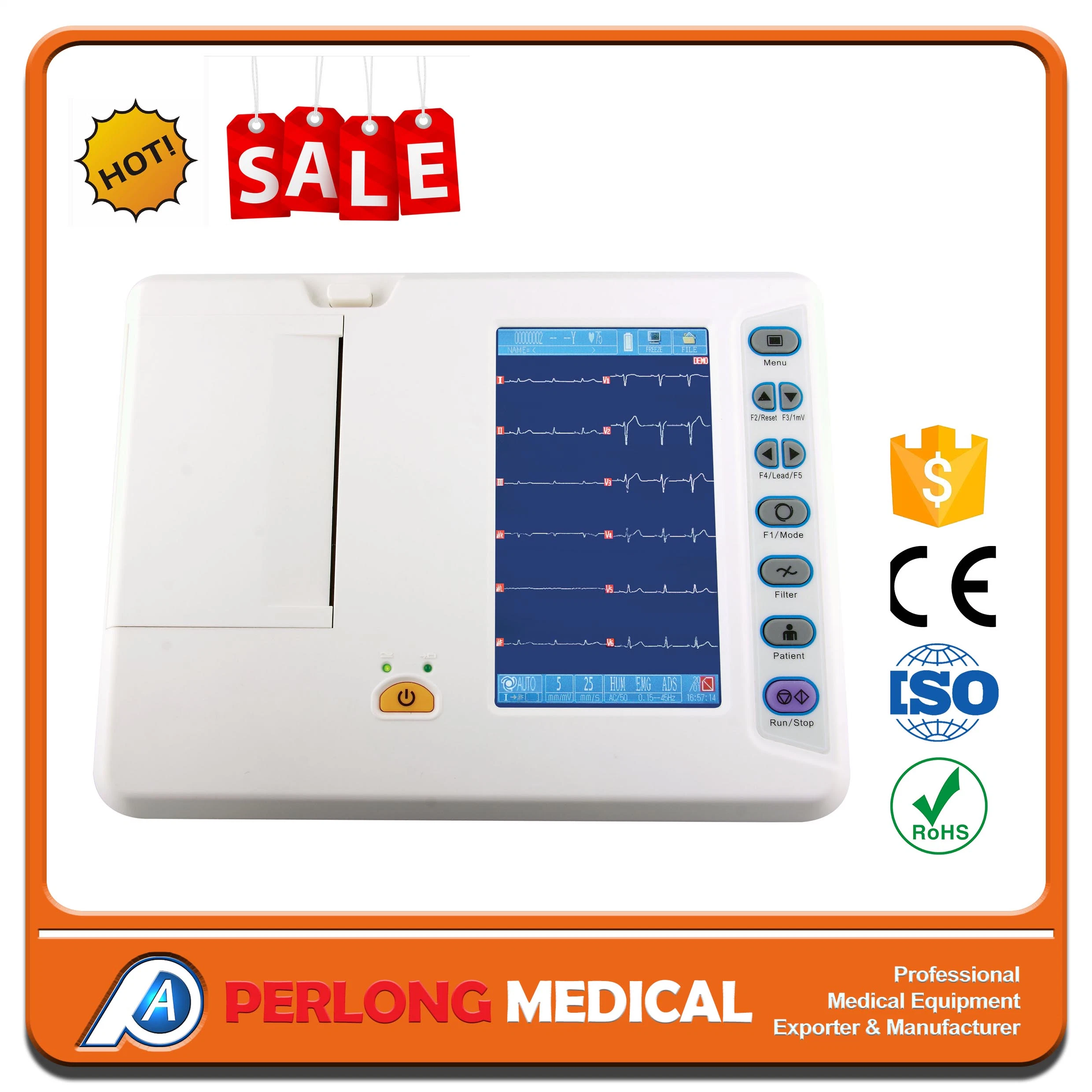 6channel ECG Machine Medical ECG with Laser Printer System; ECG-306g