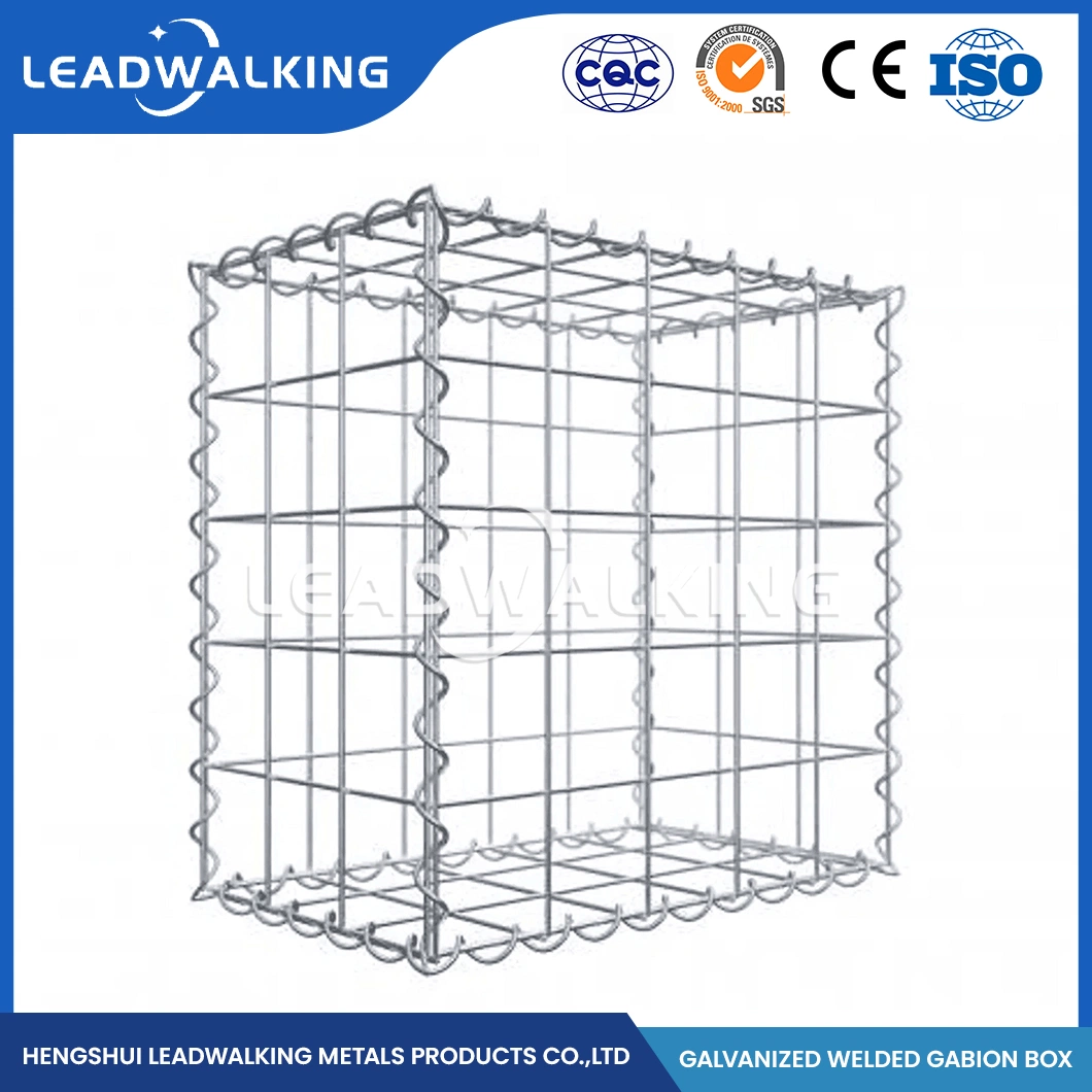 Leadwalking 80X120mm Mesh Square Gabion Supplier 3.5/4mm Wire Thickness Galvanized Welded Gabion Mesh China 80*20*20 Size Galvanized Welded Gabion Box