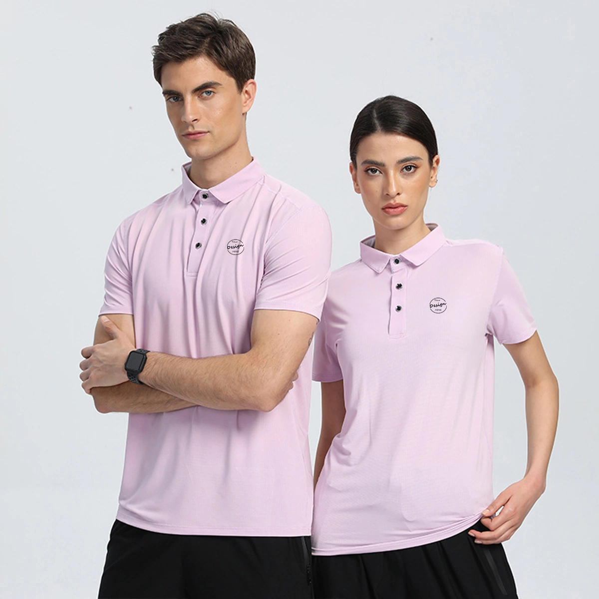 Cooling Men's Tshirts Solid Color Unisex Polo Tees High Stretch Tops Quick Dry Breathable Golf Tee Shirt for Men