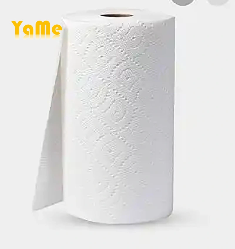 Wholesale/Suppliers Hot Virgin Pulp Embossed Kitchen Tissue Paper Roll, Strong Water Absorption Soft Bamboo Printed Kitchen Towel Paper