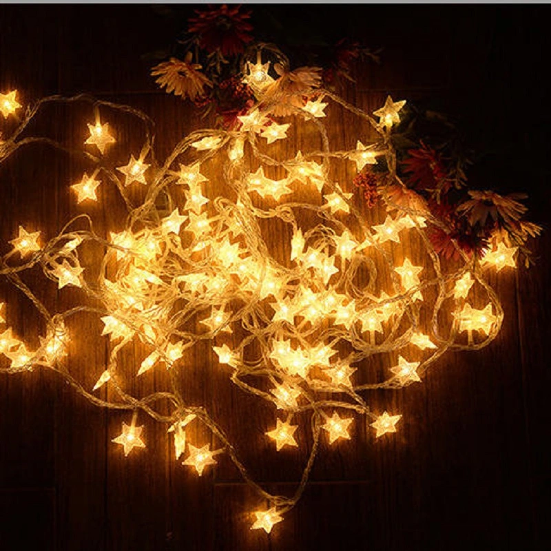 LED Five-Pointed Star Battery Light Wedding Bedroom Decorated Festive Christmas String Lights