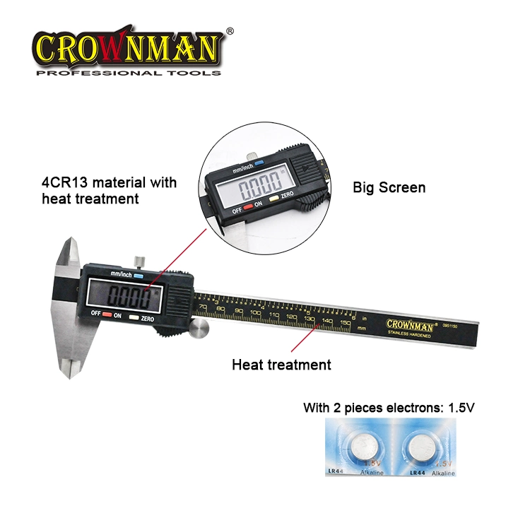 Crownman Electronic Digital Calipers with Stainless Steel Material for Measuring Use