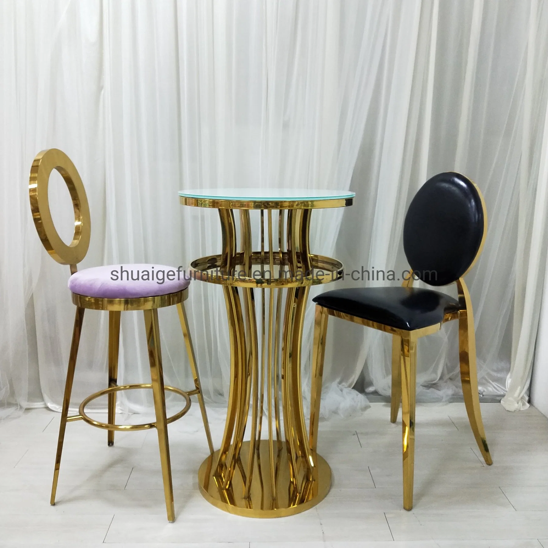 Luxury Banquet Wedding Gold Stainless Steel Bar Table