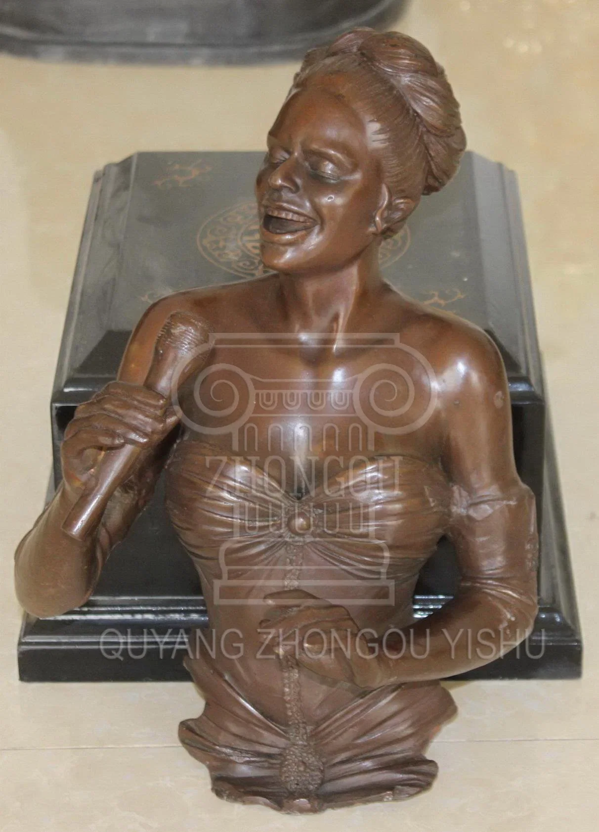 Bronze Statue Home Decoration Female Singer