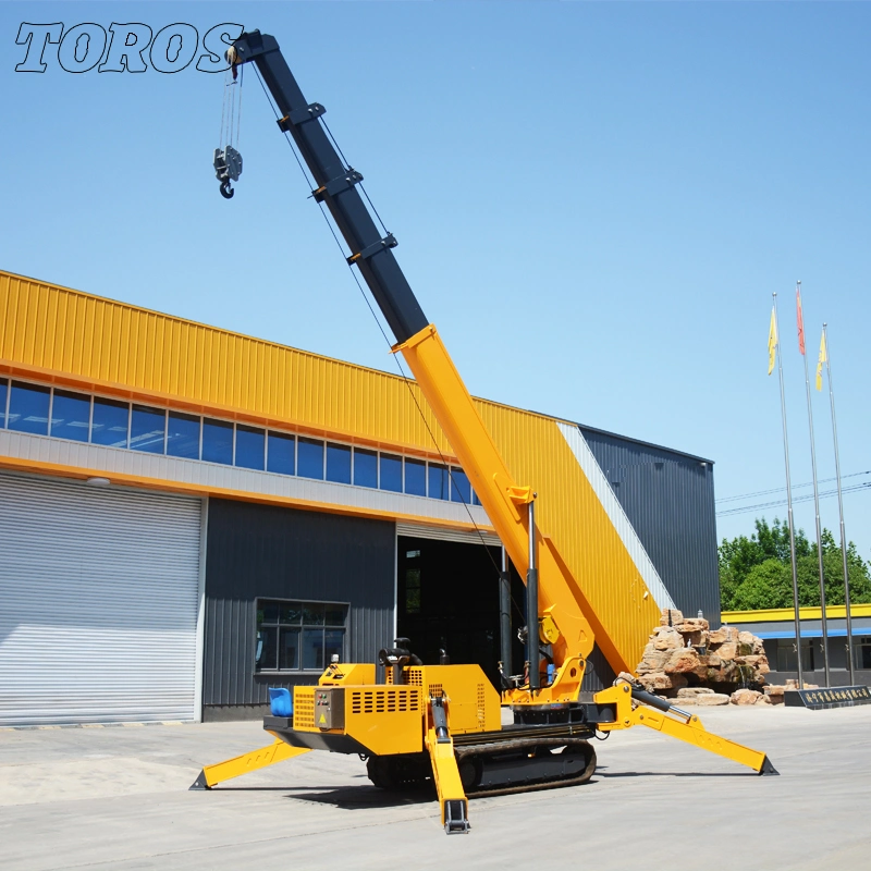 Working in Narrow Space Mobile Crane Assembly Wireless Boom Diesel Mini Crawrler Crane Price 8 Ton Fast Delivery Spider Crane