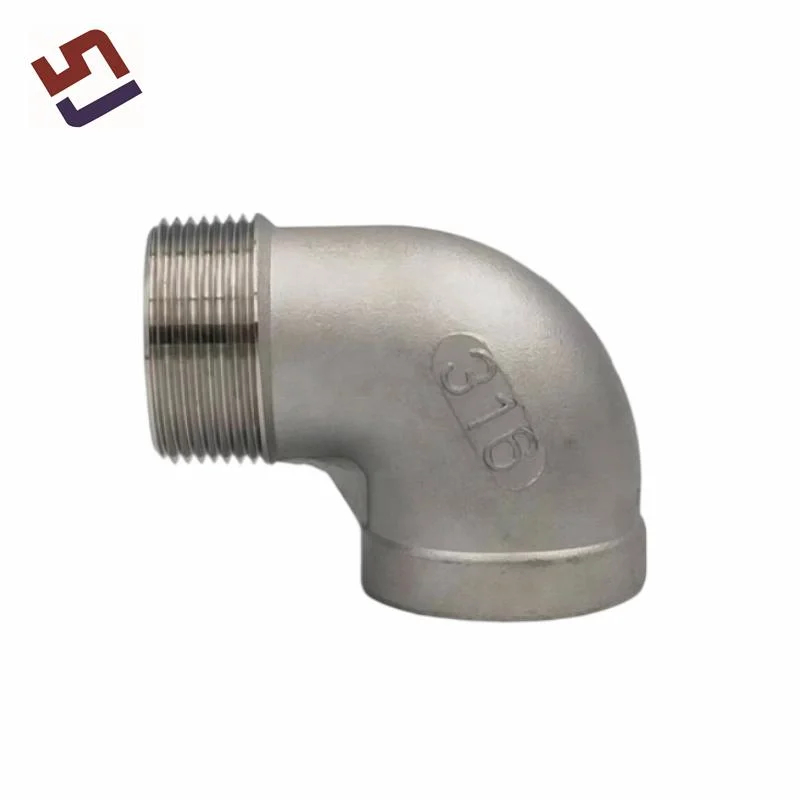 ANSI/DIN/ASME Standard Sanitary Stainless Steel Casting Fittings Straight 1 Inch Bsp Thread Elbow 90 Degree Male and Female Plumbing Materials