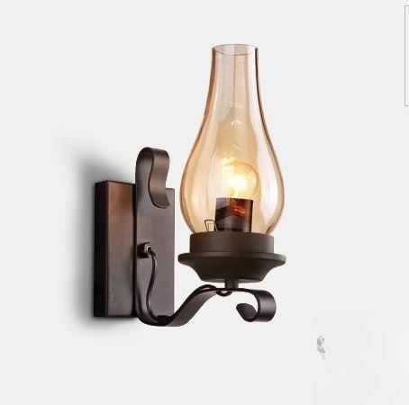 Nordic Industrial Bedside Corridor Iron Aisle Decoration Kerosene Wall Lamp.