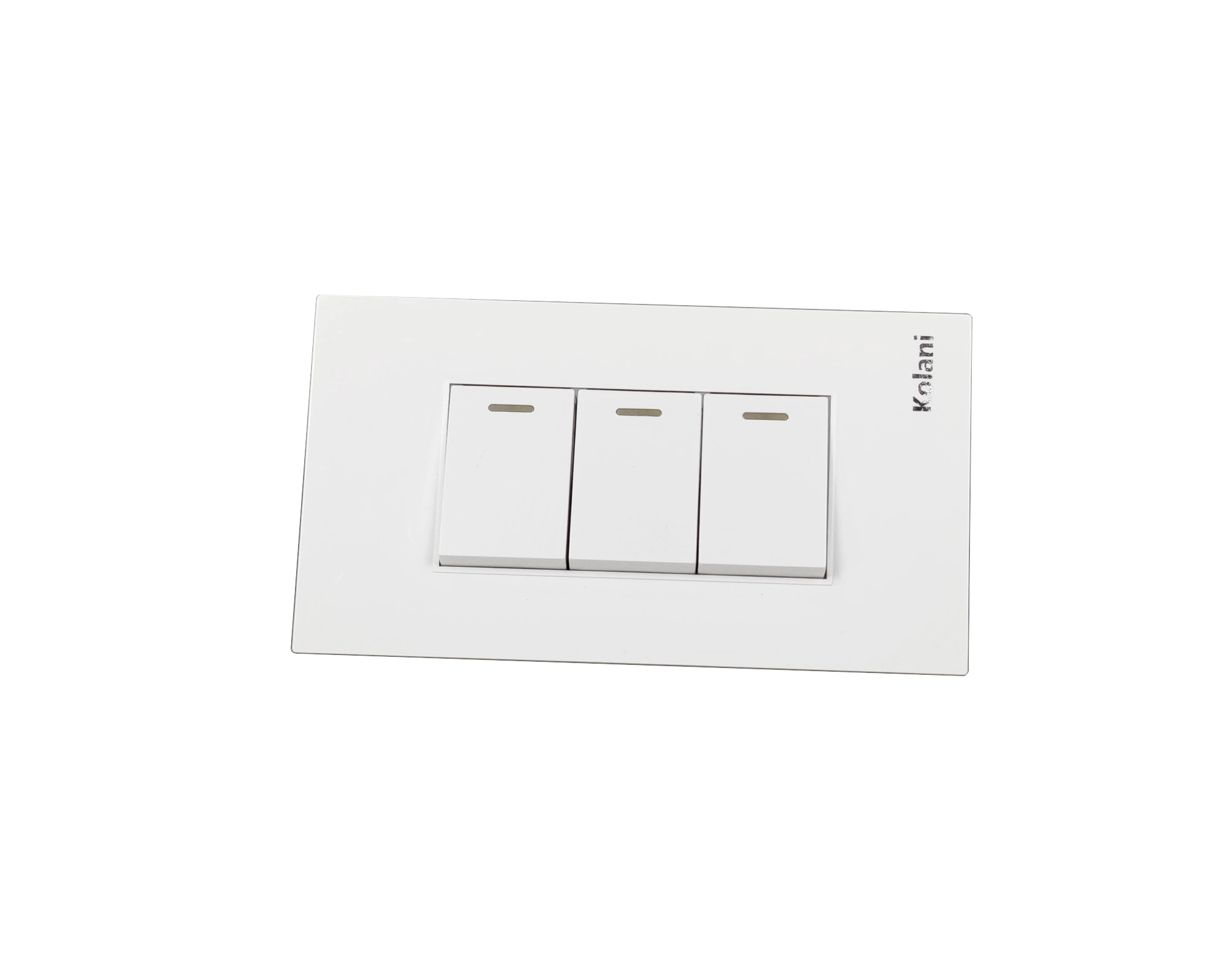 Professional Electrical PC Panel 3 Gang 1way Smart Wall LED Indicator Switches