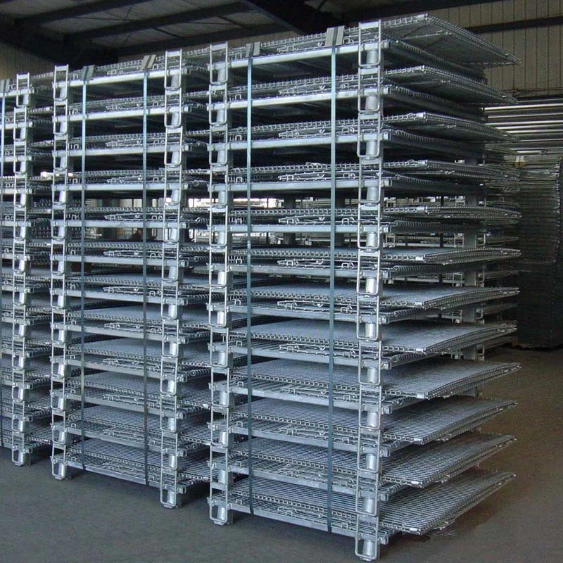 Warehouse Customized Stackable Foldable Steel Wire Mesh Container